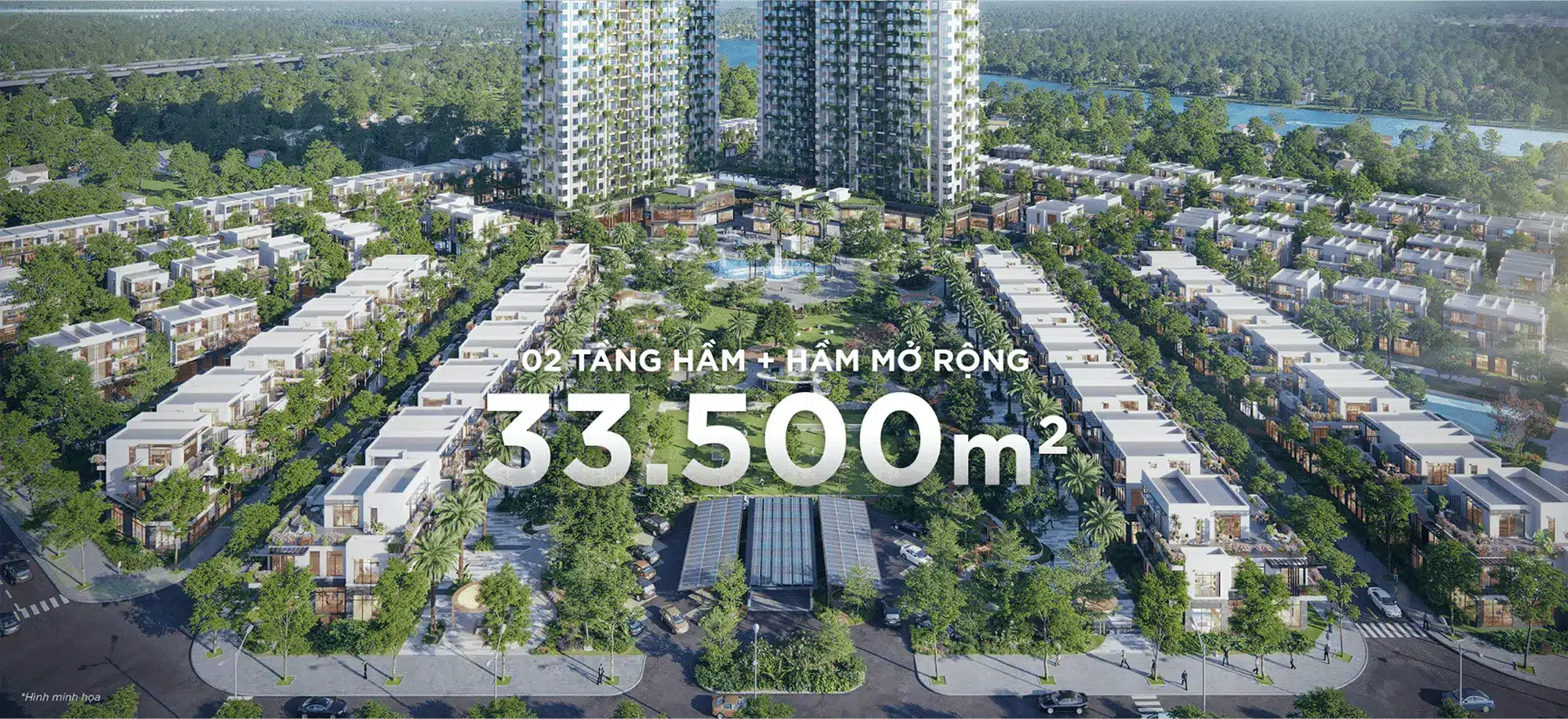 Hệ thống hầm xe 33.500m² 2 tầng hầm + hầm mở rộng, phục vụ 2.222 chỗ đỗ xe cho cư dân Sky Retreat Hệ thống hầm xe 33.500m² 2 tầng hầm + hầm mở rộng, phục vụ 2.222 chỗ đỗ xe cho cư dân Sky Retreat