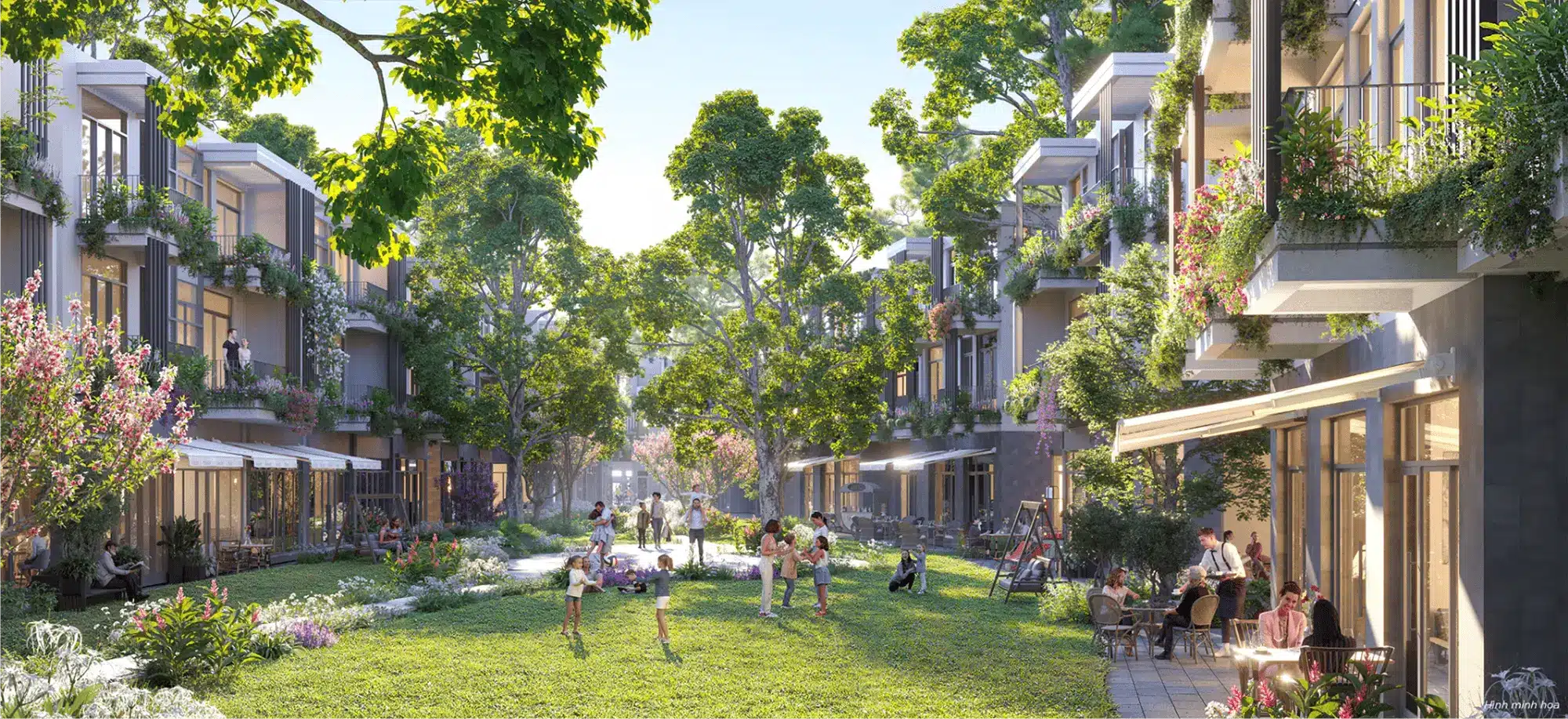 Khu Town House Cộng đồng sống gắn kết với không gian vui chơi trẻ em, đường dạo bộ xanh mát giữa thiên nhiên trong lành Khu Town House Cộng đồng sống gắn kết với không gian vui chơi trẻ em, đường dạo bộ xanh mát giữa thiên nhiên trong lành