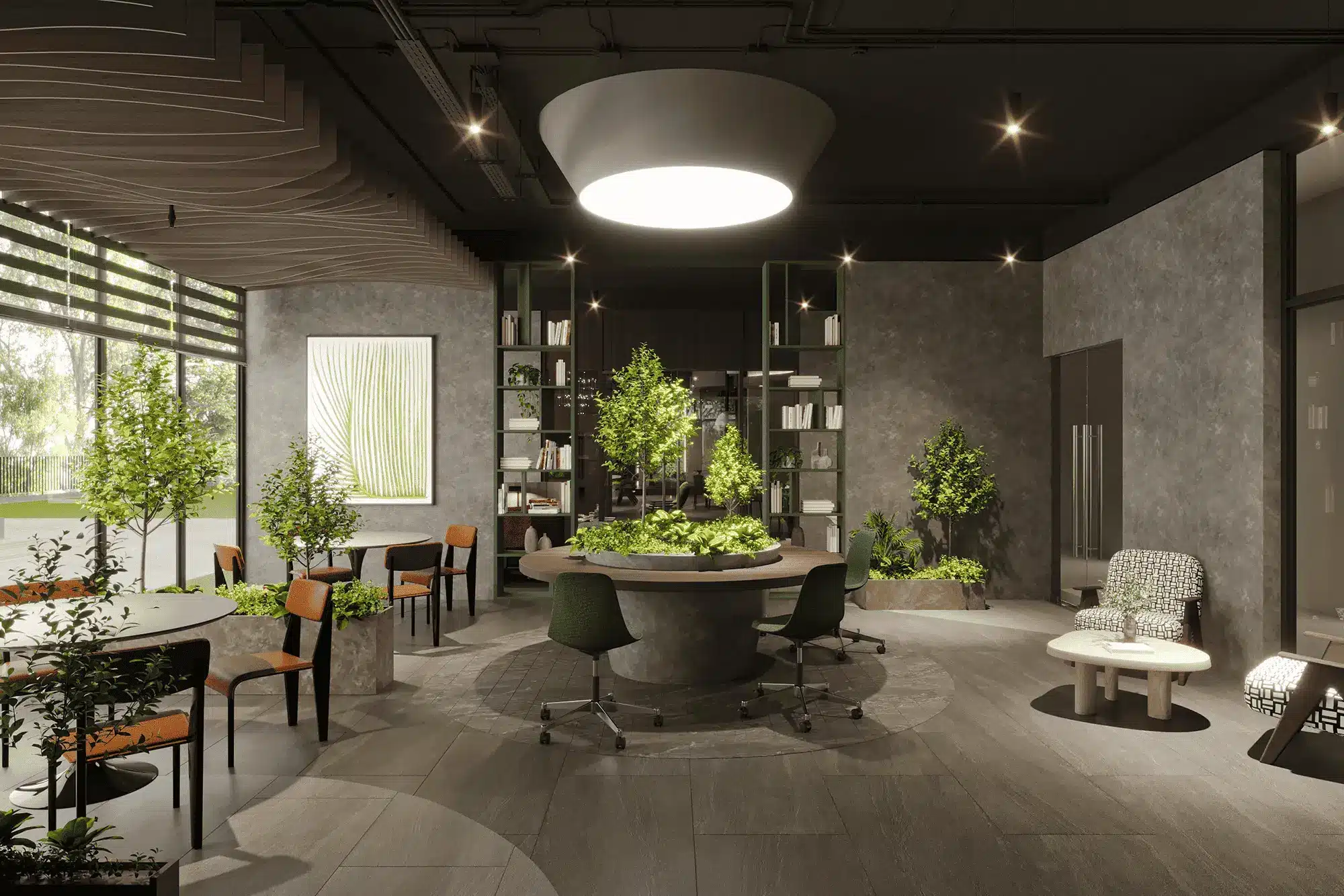 Sky Library + Lounge Thư viện và không gian thư giãn với cây xanh tự nhiên, bàn làm việc yên tĩnh, nơi đọc sách lý tưởng Sky Library + Lounge Thư viện và không gian thư giãn với cây xanh tự nhiên, bàn làm việc yên tĩnh, nơi đọc sách lý tưởng