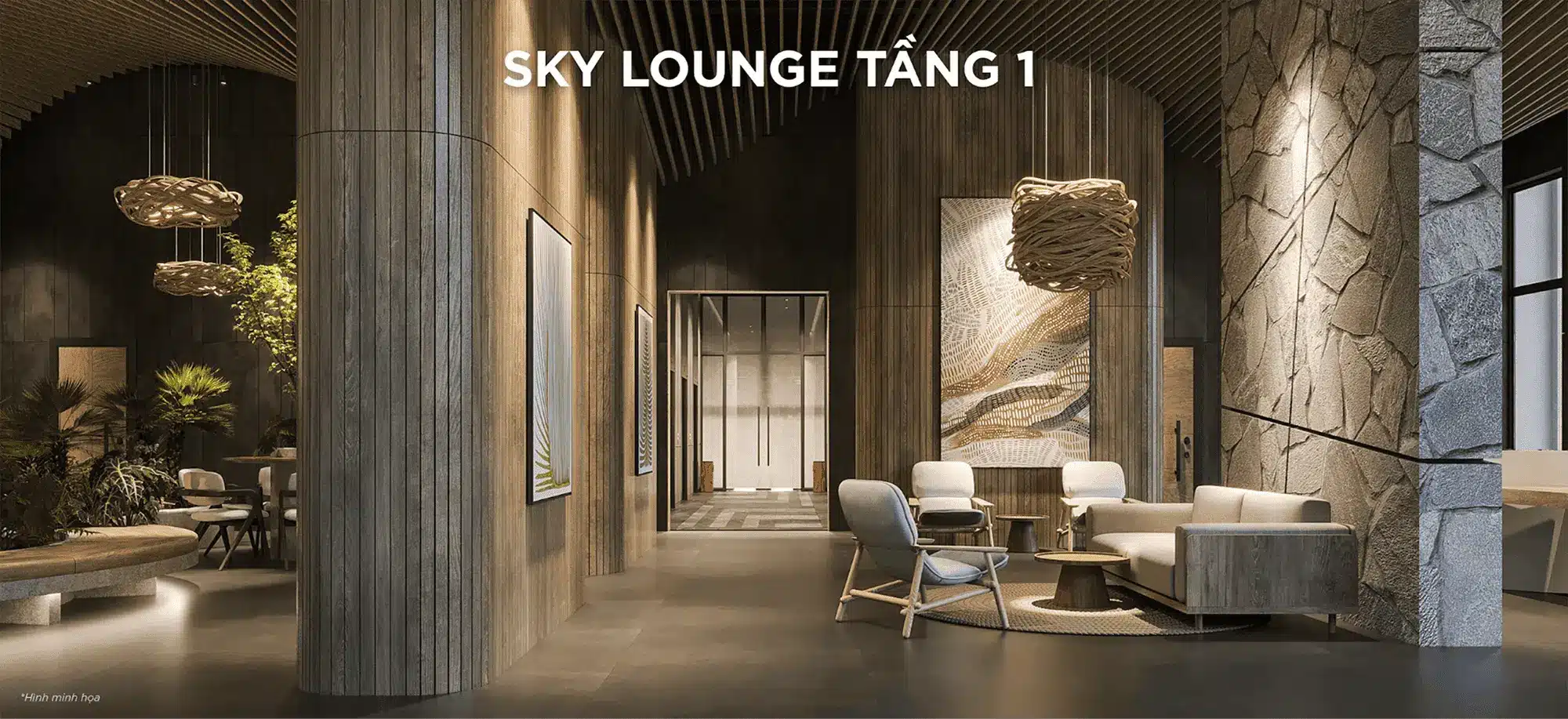 Sky Lounge tầng 1 Sảnh đón đẳng cấp với thiết kế gỗ ấm cúng, tạo ấn tượng đầu tiên cho cư dân và khách thăm Sky Lounge tầng 1 Sảnh đón đẳng cấp với thiết kế gỗ ấm cúng, tạo ấn tượng đầu tiên cho cư dân và khách thăm