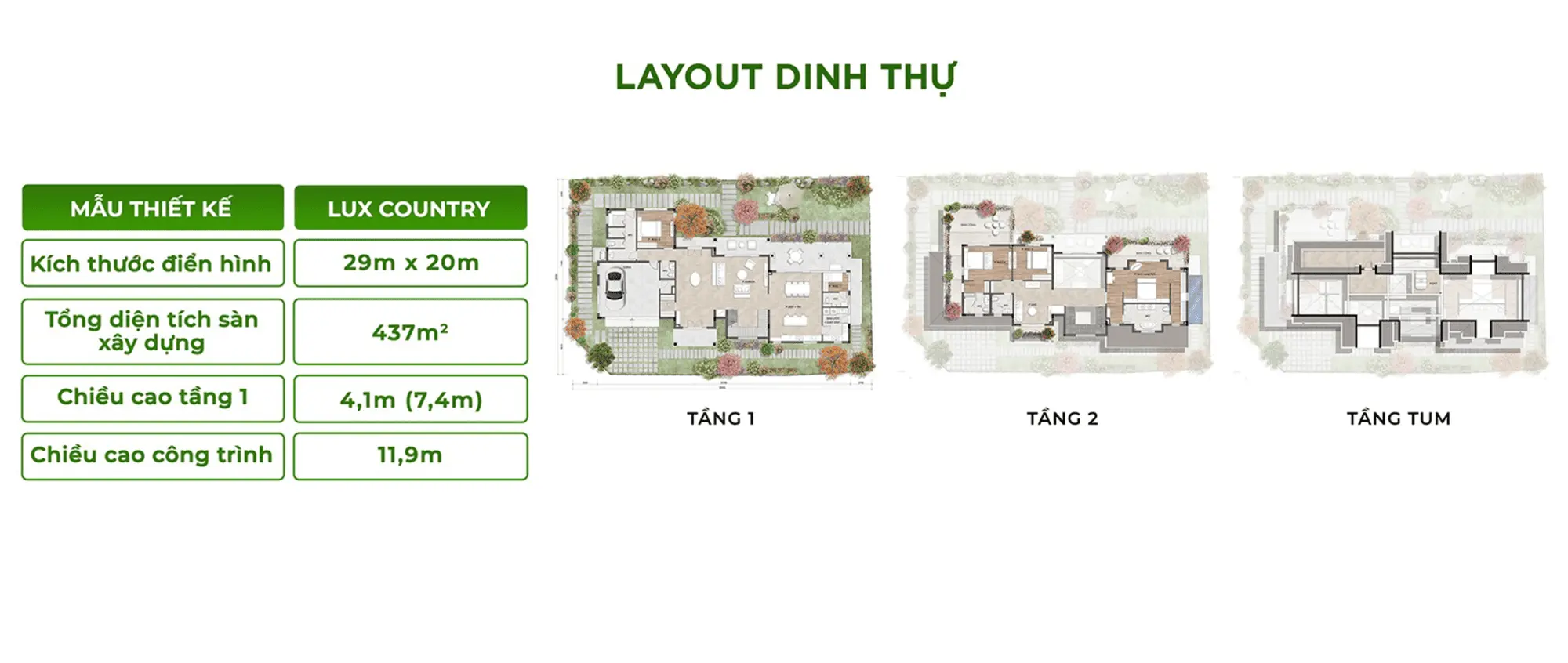 Layout thiết kế sản phẩm Dinh Thự tại Retreat Island thuộc khu đô thị Eco Retreat Layout thiết kế sản phẩm Dinh Thự tại Retreat Island thuộc khu đô thị Eco Retreat